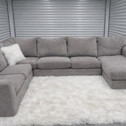 free delivery dark gray U shaped Sectional Couch reversible chase