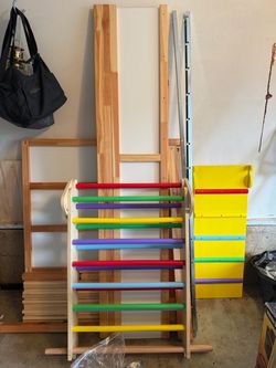 MONDAY ONLY: Pikler triangle and rocker with cushio