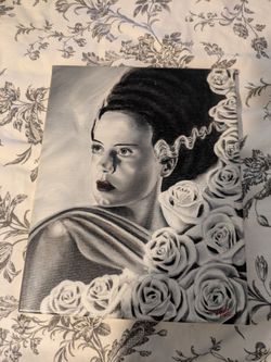 Bride of Frankenstein canvas print 8.25 x 10.25 used