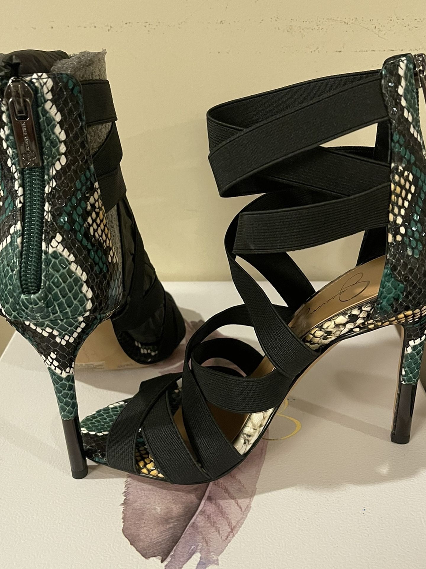 Jessica Simpson Jyra Women's Heeled Sandal - Elastic Upper With Back Zip