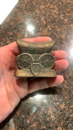 Vintage pot metal copper color covered wagon