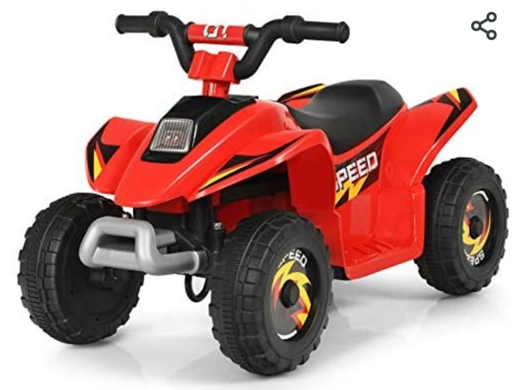 HONEY JOY Ride On ATV, 6V Mini Off-Road Battery Powered Motorized Quad for Kids