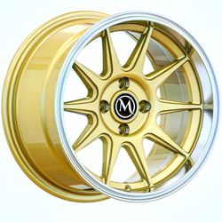 15x8 wheels 4x100 gold rims new $399 all 4