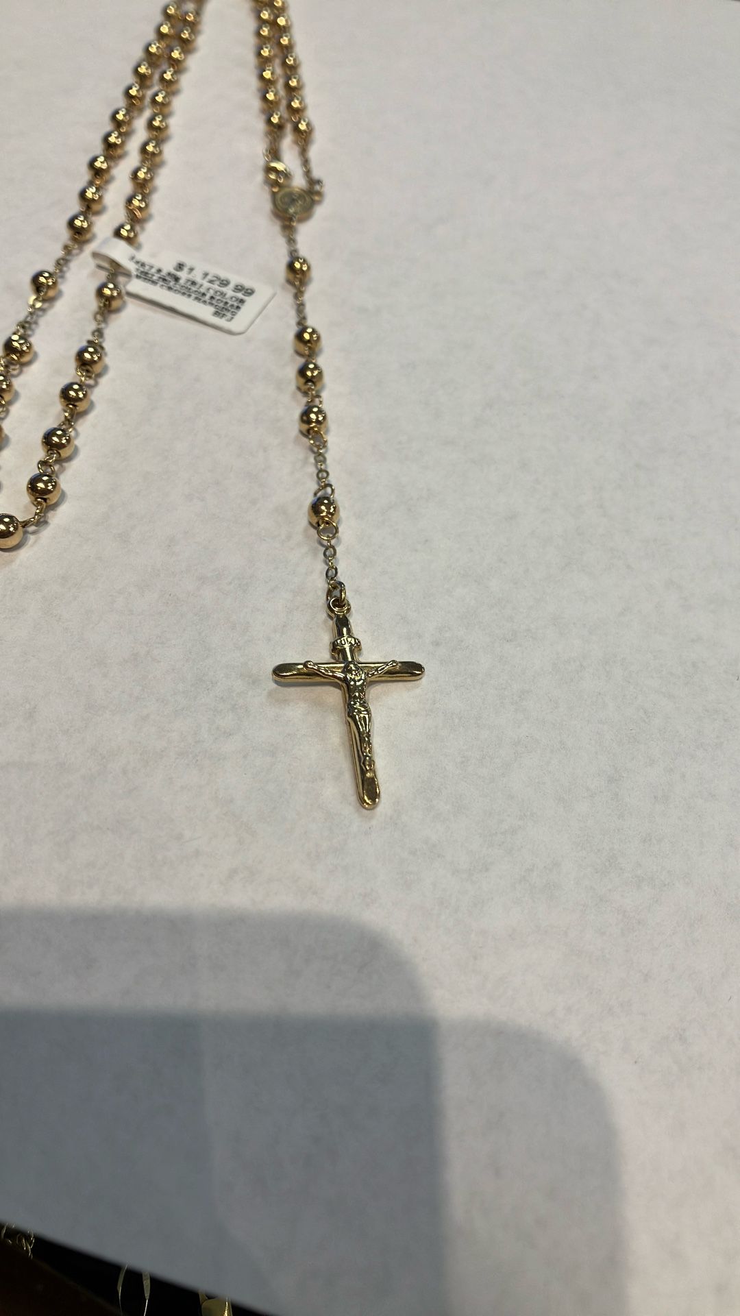 14k Yellow Gold Rosary #108513-1