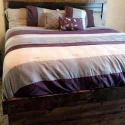 Custom wood king bed frame