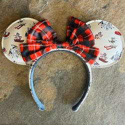Disney Parks Holiday Lodge Snow Mickey Christmas Minnie Mouse Ears Headband