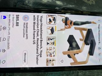 Yoga Headstand Bench Inversion Chair Wood Frame