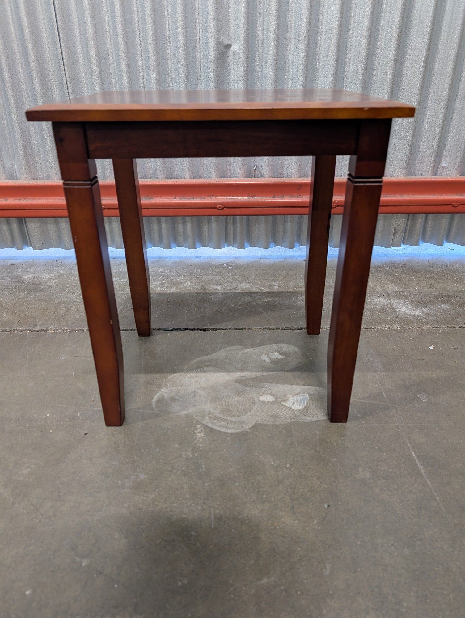 Solid Wood Square Accent Table, Rich Brown Finish