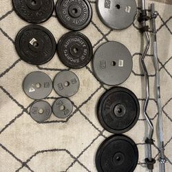 Standard Weight Set W/2 EZ Curl Bars
