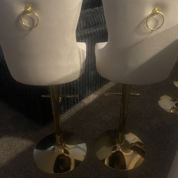 0nly 2 Beige N Gold Bar Stools
