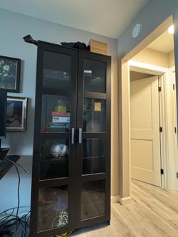 Pair of Glass Door Cabinets