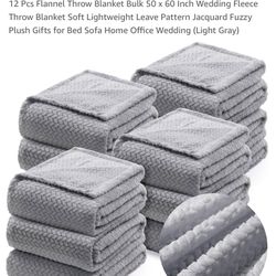 Buryeah 12 Pack Flannel Fleece Throw Blankets