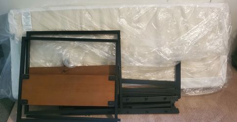 Kids Bed Frame + Mattress (New, never used)