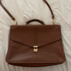 Cole Haan British Tan Leather Messenger Bag