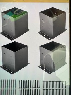 4pieces of 6x6 base post soport metal