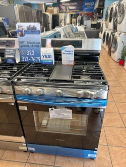 Samsung 30 in. 5-Burner Smart Freestanding Gas Range in Stainless Steel with Integrated Griddle