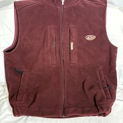 Drake Men's Maroon heavy fleece Windproof Layering Vest, Size S 