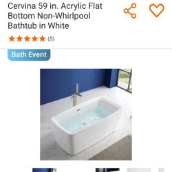 Home Decorators Collection Cervina 59 in. Acrylic Flat Bottom Non-Whirlpool Bathtub in White