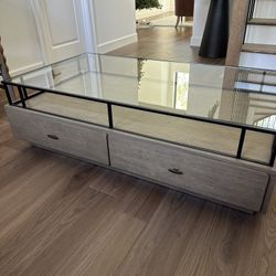 Rove Concepts Glass Display Coffee Table with Drawers 