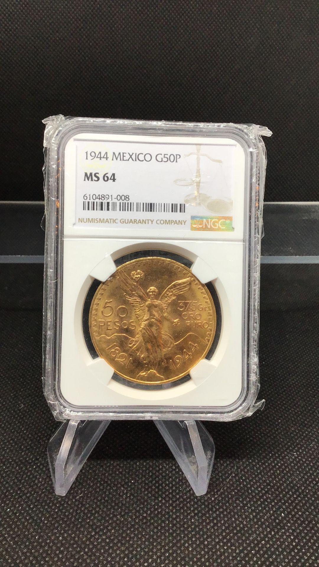 1944 Mexico Centenario Gold Coin
