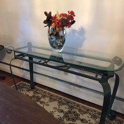 Glass and Metal Library Table 