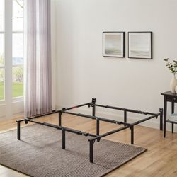 Mainstays 12" Adjustable Metal Bed Frame, Black, Twin - King