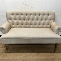Modern Beige Chesterfield Loveseat