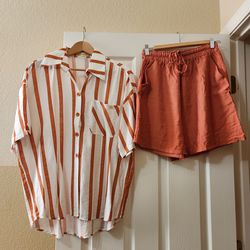 Matching striped Blouse and short Medium