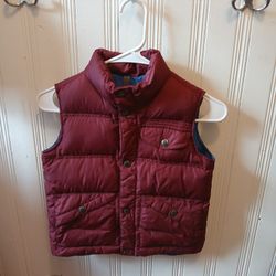 Kids Lands End Sz Small 6 Maroon Puffer Vest