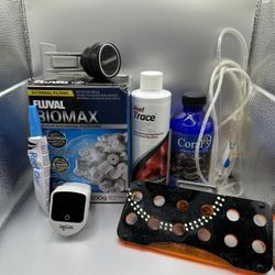 Aquarium / Reef Tank Supplies Lot – Fluval BioMax, Seachem Reef Trace, CoralRx, Frag Rack + More