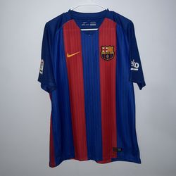 FC Barcelona Lionel Messi Jersey Mens Large Red Blue Nike 2016 2017 Futbol Spain