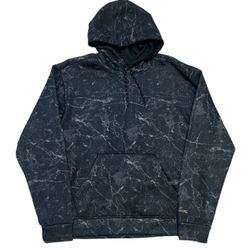 Spalding Fleece Sweatshirt Men’s M Grey Black Camo Pullover Hoodie Outdoor