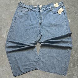 Baggy Universal Threads Mid-Rise Super Wide Straight Leg Jeans (Light Wash Blue)