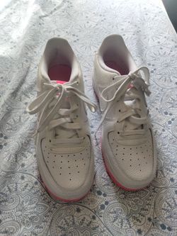 Nike Air Force 1 White Pink Sneakers for girls size 4.5 youth