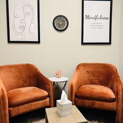 Pair Of Vintage Burnt Orange Armchairs