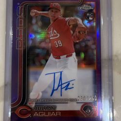 2025 Topps Chrome - Rookie Autographs Julian Aguiar Purple Refractor /250 (RC)