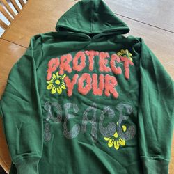 Protect Your Peace Euphoric hoodie In Green #cropped #y2k #mentalhealth size Large but fits like a medium