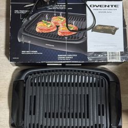 OVENTE Electric Indoor Grill with 13"x10" Nonstick Cooking Surface, 1000W Power, Like New 1 Time Use