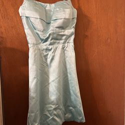 Light Blue Satin Dress 