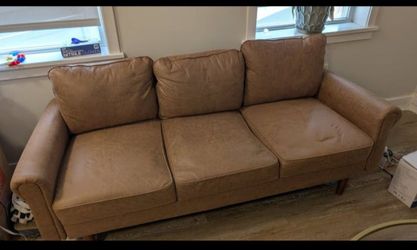 Faux leather Wayfair couch