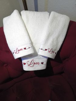 Valentine Hand Towel & 2 Washcloths