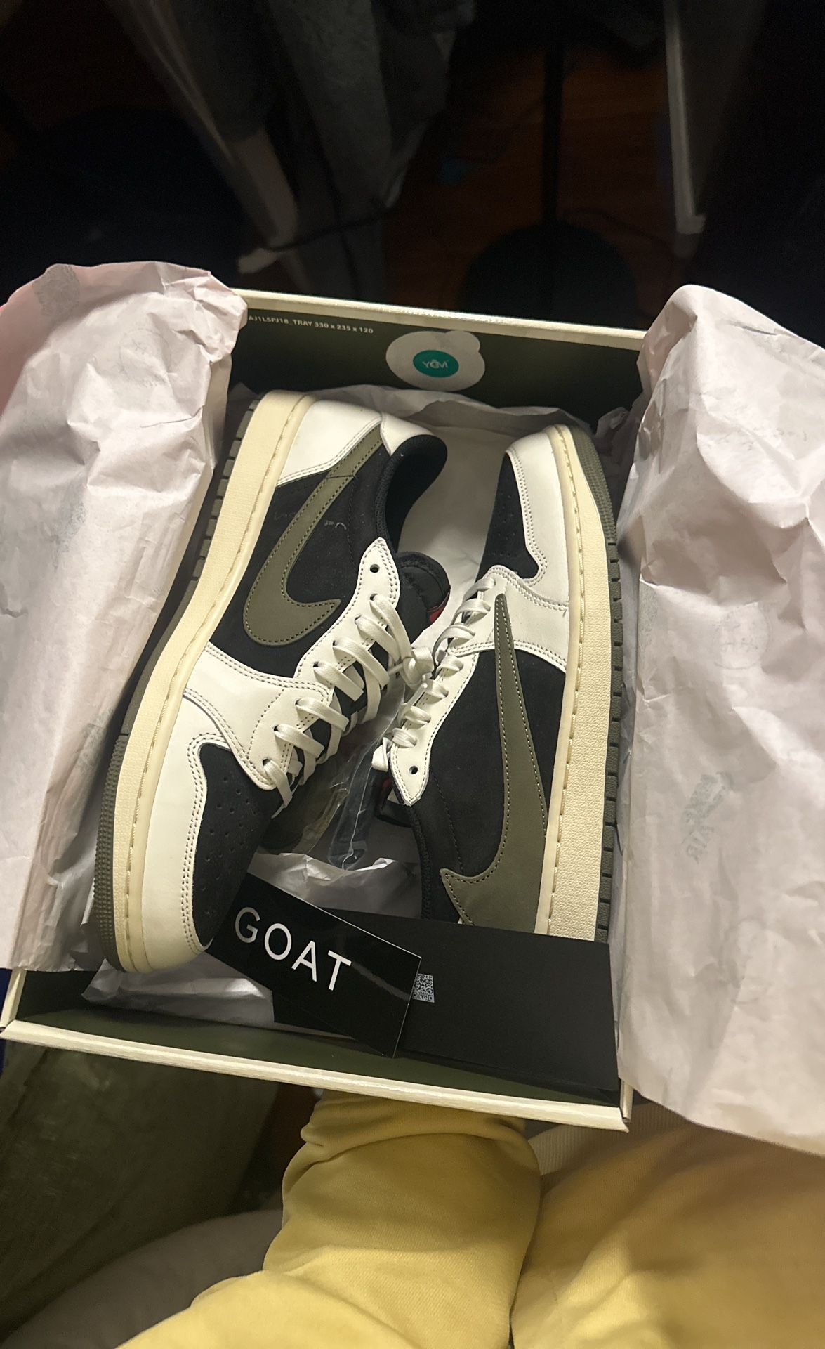 Brand New Travis Scott Jordan 1 Low Olive Size 10.5 Men’s, 12 Women’s