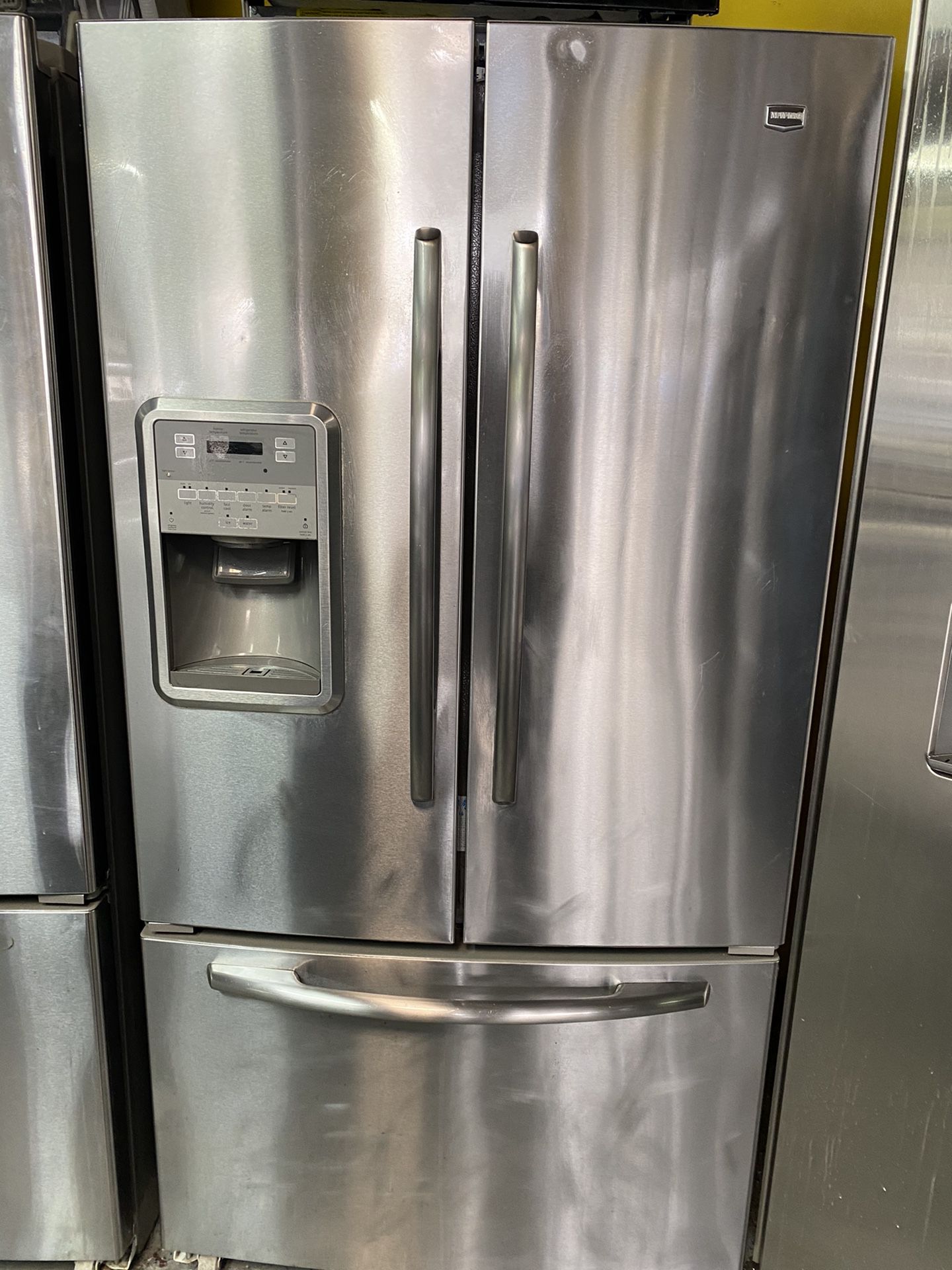 Maytag 3 door stainless steel refrigerator