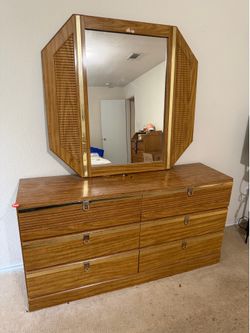 3-Piece Bedroom Furniture Set – Dresser, Mirror & Chest of Drawers – $75