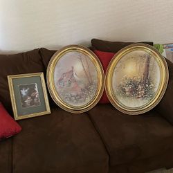 Set of 3 Framed Wall Art – Gold Frames