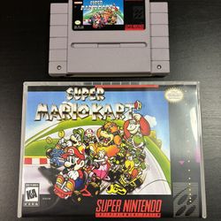 Super Mario Kart for Super Nintendo SNES w/ Custom Case