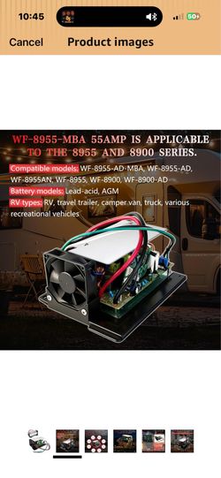 Brand New 55Amp RV Power Converter, Intelligent detect 3-Stage Charging, WF-8955-MBA, WF 8955
