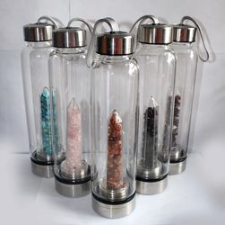Crystal Infused Glass Water bottle