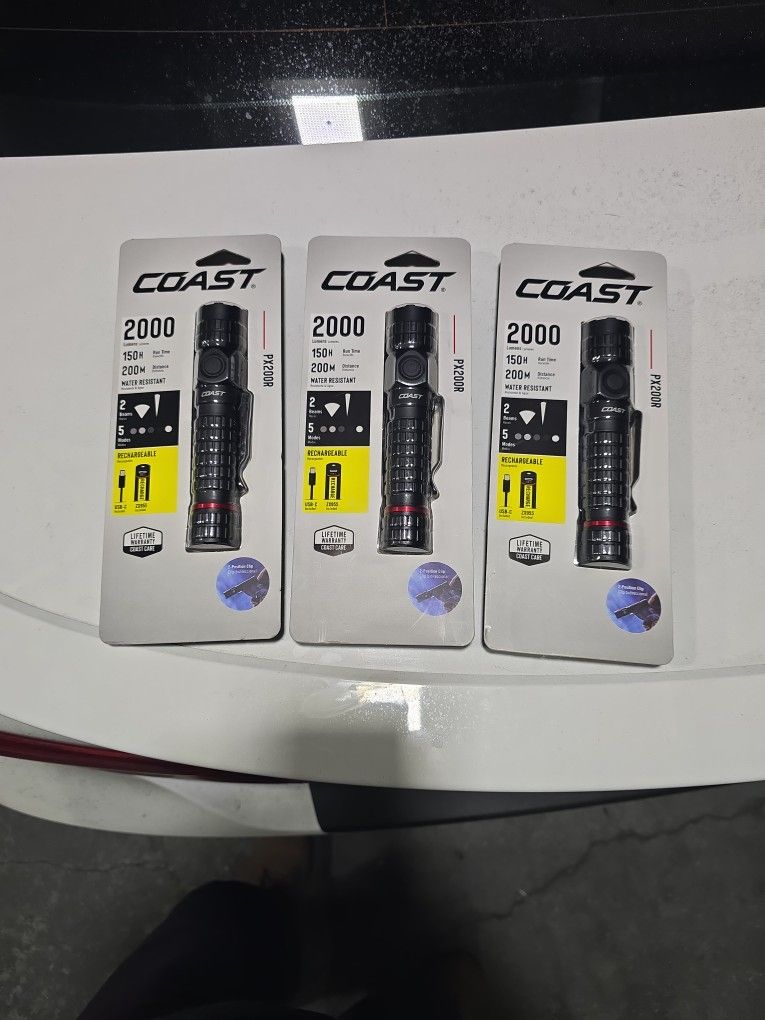 Coast Rechargeable 3 Flash Light 2000 Lumes