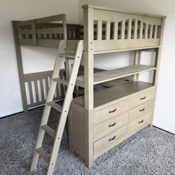 Solid Wood Loft Bed with Built-in-Desk with Chair - READY FOR PICKUP!!